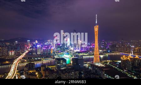 (171205) -- GUANGZHOU, Dec. 5, 2017 -- Photo taken on Dec. 3, 2017 shows Canton Tower and Zhujiang New Town in Guangzhou, south China s Guangdong Province. The 2017 Fortune Global Forum will be held in Guangzhou from Dec. 6 to 8. )(mcg) CHINA-GUANGZHOU-AERIAL VIEW (CN) LiuxDawei PUBLICATIONxNOTxINxCHN Stock Photo