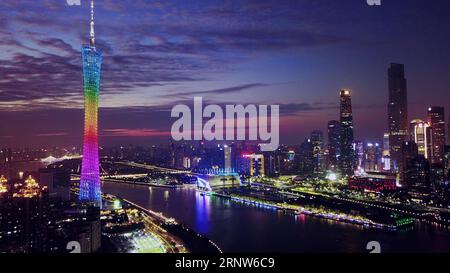 (171205) -- GUANGZHOU, Dec. 5, 2017 -- Photo taken on Dec. 2, 2017 shows Canton Tower and Zhujiang New Town in Guangzhou, south China s Guangdong Province. The 2017 Fortune Global Forum will be held in Guangzhou from Dec. 6 to 8. )(mcg) CHINA-GUANGZHOU-AERIAL VIEW (CN) JinxLiangkuai PUBLICATIONxNOTxINxCHN Stock Photo