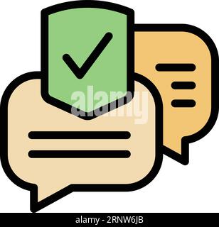 Vpn chat icon outline vector. Private internet. Secure software color flat Stock Vector