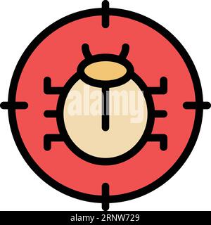 Bug detection icon outline vector. Online security. Mobile protocol color flat Stock Vector