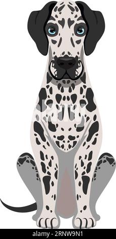 Dalmatian sitting. Playful pet friend. Dog icon Stock Vector