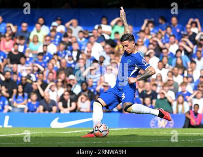 London, UK. 2nd Sep, 2023. Enzo Fernandez of Chelsea during the Chelsea vs Nottingham Forest Premier League match at Stamford Bridge London Credit: MARTIN DALTON/Alamy Live News Stock Photo