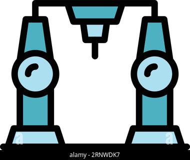 3d printer stand icon outline vector. Print vehicle. Future battery color flat Stock Vector