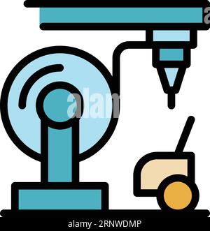 3d car printer roll icon outline vector. Print vehicle. Engine brake color flat Stock Vector
