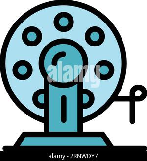 3d printer roll icon outline vector. Engine print. Motor future color flat Stock Vector