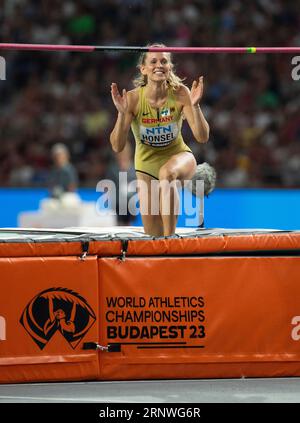 Christina Honsel of Germany competing in the women’s high jump final on day nine at the World Athletics Championships at the National Athletics Centre Stock Photo