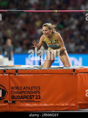 Christina Honsel of Germany competing in the women’s high jump final on day nine at the World Athletics Championships at the National Athletics Centre Stock Photo