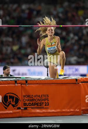 Christina Honsel of Germany competing in the women’s high jump final on day nine at the World Athletics Championships at the National Athletics Centre Stock Photo