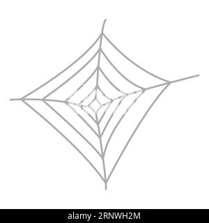 Grey spider web, gray arachnid net, monochrome vector illustration Stock Vector