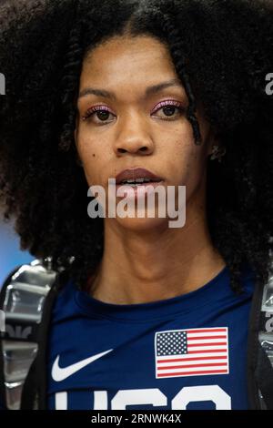 Vashti Cunningham of the USA competing in the women’s high jump final on day nine at the World Athletics Championships at the National Athletics Centr Stock Photo