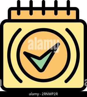 Calendar approved icon outline vector. Finance credit. Loan money color flat Stock Vector