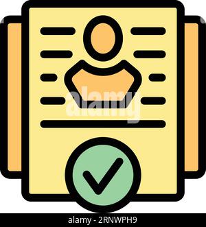 Approved form icon outline vector. Loan credit. Finance paper color flat Stock Vector