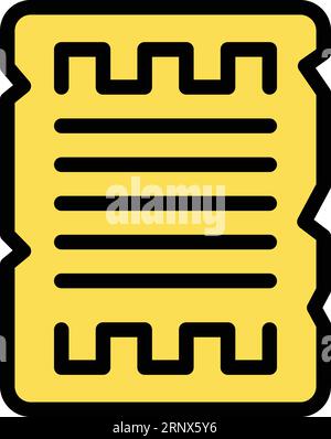 Athens papyrus icon outline vector. Greece ancient. Pillar history color flat Stock Vector