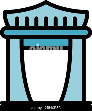 Kyoto arch icon outline vector. City tower. Tokyo autumn color flat Stock Vector