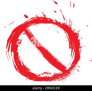 No entry symbol created in grunge style Stock Vector