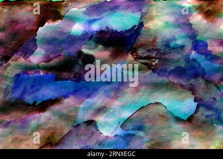 Blue and purple watercolor background Stock Photo