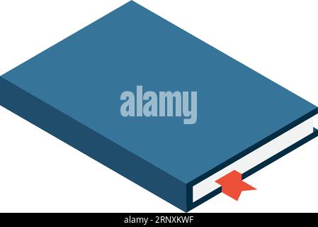 Hardcover book isometric icon. Reading and knowledge symbol Stock Vector