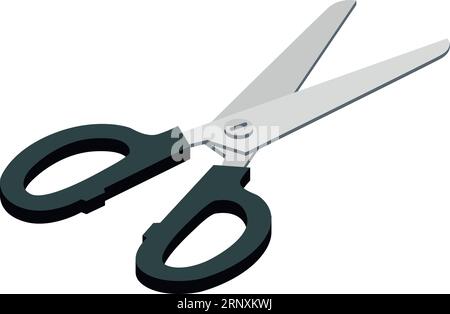 Scissors icon. Paper cut tool isometric symbol Stock Vector