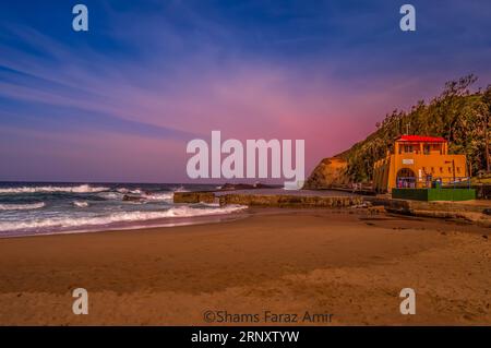 Thompsons bay beach, Picturesque sandy beach in a sheltered cove with a tidal pool in Shaka's Rock, Dolphin Coast Durban Stock Photo