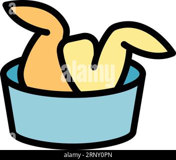 Box wings icon outline vector. Food crispy. Hot meat color flat Stock Vector