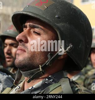 (180222) -- KABUL, Feb. 22 -- An Afghan Special Force member takes part in his graduation ceremony in Kabul, capital of Afghanistan, Feb. 22, 2018. About 350 police officers graduated from a key training center in the Afghan capital and would join the country s security forces, said the country s Interior Ministry on Thursday. )(rh) AFGHANISTAN-KABUL-GRADUATION CEREMONY-SPECIAL FORCE RahmatxAlizadah PUBLICATIONxNOTxINxCHN Stock Photo