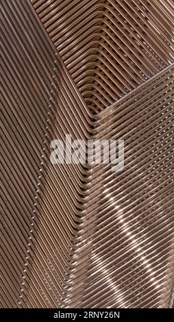 Stacked metal chairs Stock Photo