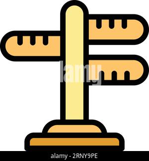 Zagreb travel direction icon outline vector. Croatia map. City skyline color flat Stock Vector