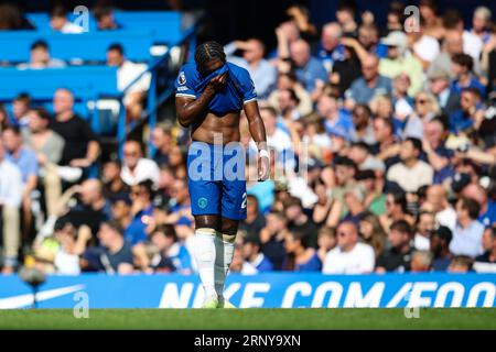 LONDON, UK - 2nd Sep 2023:  Axel Disasi of Chelsea looks dejected during the Premier League match between Chelsea and Nottingham Forest at Stamford Bridge  (Credit: Craig Mercer/ Alamy Live News) Stock Photo