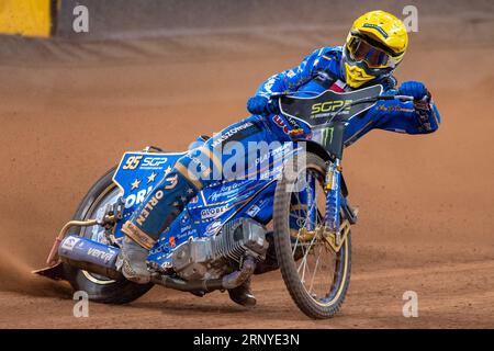 Bartosz Zmarzlik of Poland #95 in Heat 16 during the 2023 FIM Speedway Grand Prix of Great Britain at Principality Stadium in Cardiff, Wales, United Kingdom on September 2, 2023 (Photo by Andrew SURMA/ Credit: Sipa USA/Alamy Live News Stock Photo