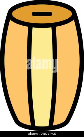 Nepal drums icon outline vector. City culture. Travel tibet color flat Stock Vector