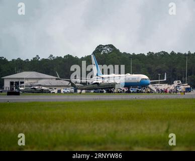 Gainesville, FL USA. 02 SEP 2023. Air Force One Carrying U.S. President Joseph R. Biden Jr. at the Gainesville Regional Airport. Biden was in Florida to tour Live Oak, FL after Hurrican Idalia. Credit: Bill Ragan/Alamy Live News Stock Photo