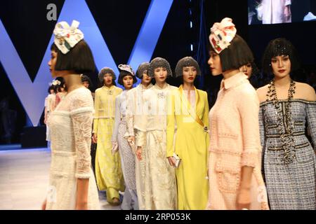 (180419) -- HO CHI MINH CITY (VIETNAM), April 19, 2018 -- Models present creations of Vietnamese designer Nguyen Cong Tri during the Vietnam International Fashion Week Spring/Summer 2018 in Ho Chi Minh City, Vietnam, on April 19, 2018. The Vietnam International Fashion Week Spring/Summer 2018 kicked off here on Thursday, featuring latest collections of 31 Vietnamese and foreign designers. The event will last until April 22. ) VIETNAM-HO CHI MINH CITY-INTERNATIONAL FASHION WEEK HoangxThixHuong PUBLICATIONxNOTxINxCHN Stock Photo