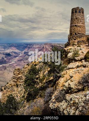 Desert View Watchtower Grand Canyon National Park   Tusayan, Arizona, USA Stock Photo