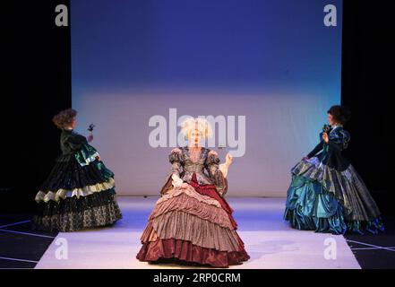 (180506) -- HAWALLI GOVERNORATE (KUWAIT), May 6, 2018 -- Performers present theatrical costumes during a show in Hawalli Governorate, Kuwait, on May 6, 2018. Kuwait on Sunday held a theatrical costume show in Hawalli Governorate. ) KUWAIT-HAWALLI GOVERNORATE-THEATRICAL COSTUME SHOW NiexYunpeng PUBLICATIONxNOTxINxCHN Stock Photo