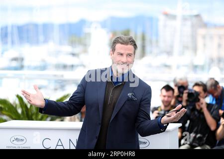 (180515) -- CANNES, May 15, 2018 -- Actor John Travolta poses during a photocall for the film Gotti at the 71st Cannes International Film Festival in Cannes, France, on May 15, 2018. The 71st Cannes International Film Festival is held from May 8 to May 19. ) FRANCE-CANNES-71ST INTERNATIONAL FILM FESTIVAL-GOTTI-PHOTOCALL LuoxHuanhuan PUBLICATIONxNOTxINxCHN Stock Photo