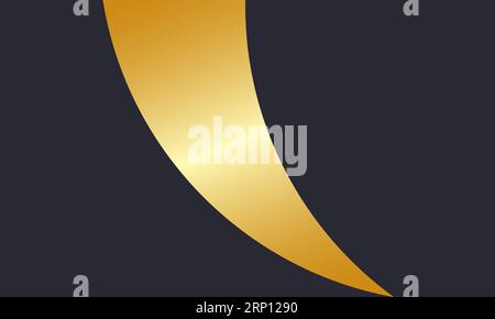 gold line abstract background design on black background Stock Vector