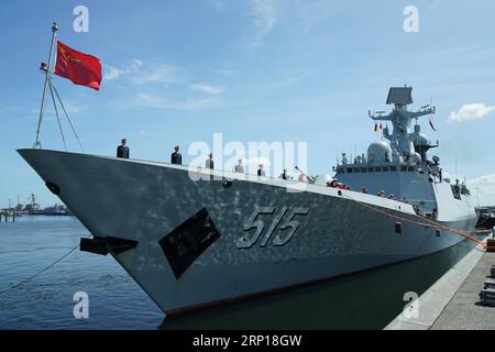 (180617) -- KIEL, June 17, 2018 -- Chinese frigate Binzhou visits the military port of Kiel in north Germany on June 15, 2018. The Chinese frigate will also take part in the Kiel Week activities. ) (hy) GERMANY-KIEL-CHINESE FRIGATE BINZHOU -VISIT WangxQing PUBLICATIONxNOTxINxCHN Stock Photo