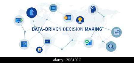 data driven decision making strategy analysis statistics information business benchmarking finance infographic company visualization Stock Vector