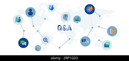 qna or question and answer message solution information comunication social media dialogue discussion questionnaire Stock Vector