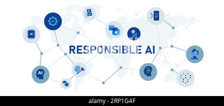 responsible AI artificial intelligence fairness deep learning digital system algorithm technology innovation futuristic Stock Vector