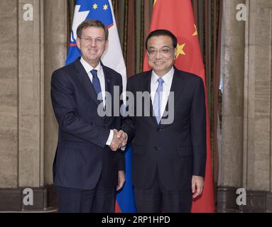 (180707) -- SOFIA, July 7, 2018 -- Chinese Premier Li Keqiang (R) meets with Slovenian Prime Minister Miro Cerar in Sofia, Bulgaria, July 7, 2018. ) (zyd) BULGARIA-SOFIA-CHINESE PREMIER-SLOVENIAN PM-MEETING LixTao PUBLICATIONxNOTxINxCHN Stock Photo