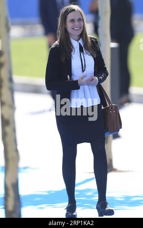 (180711) -- BRUSSELS, July 11, 2018 -- Iceland s Prime Minister Katrin Jakobsdottir arrives at a NATO summit in Brussels, Belgium, July 11, 2018. NATO leaders gather in Brussels for a two-day meeting. ) (rh) BELGIUM-BRUSSELS-NATO-SUMMIT YexPingfan PUBLICATIONxNOTxINxCHN Stock Photo