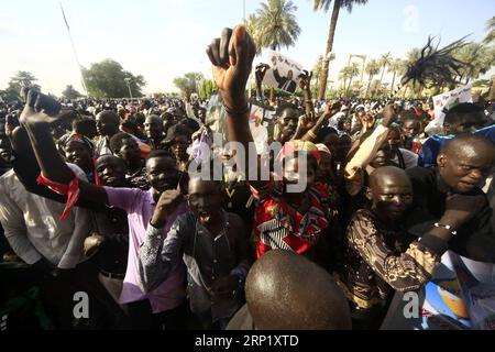 (180805) -- KHARTOUM, Aug. 5, 2018 -- South Sudanese citizens in Khartoum celebrate the signing of the final deal on power-sharing and security arrangements between South Sudan s conflicting parties, in Khartoum, capital of Sudan, Aug. 5, 2018. South Sudan s conflicting parties on Sunday signed a final deal in the Sudanese capital Khartoum on power-sharing and security arrangements. ) SUDAN-KHARTOUM-SOUTH SUDAN-FINAL DEAL-POWER-SHARING MohamedxKhidir PUBLICATIONxNOTxINxCHN Stock Photo