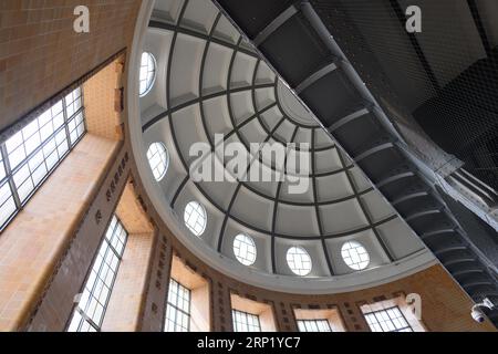 Alter Elbtunnel in Hamburg or Old Elbe Tunnel Building Interior Dome Stock Photo