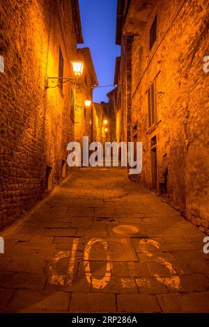 Old town in the evening Lucignano province of Arezzo Italy