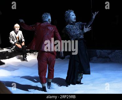 (180826) -- BEIJING, Aug. 26, 2018 -- Actors perform in Shakespeare and Wolf, a stage play directed by Chinese director Meng Jinghui, at Fengchao Theater in Beijing, capital of China, Aug. 26, 2018. The stage play is an adaptation of Shakespeare s work The Taming of the Shrew, and is put on stage from Aug. 26 to Sept. 9 in Beijing. ) (hxy) CHINA-BEIJING-MENG JINGHUI-STAGE PLAY (CN) GaoxJing PUBLICATIONxNOTxINxCHN Stock Photo