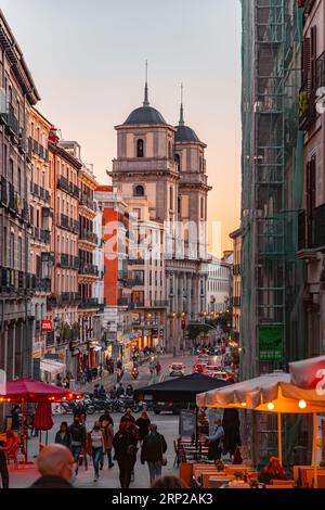 Madrid, Spain - FEB 17, 2022: Collegiate Church of San Isidro is a Catholic church in the historic center of Madrid, hosting the seat of Hermandad del Stock Photo