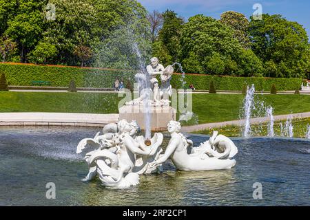 Fountain with figures from Greek mythology, Belvedere Garden, Vienna, Austria Stock Photo