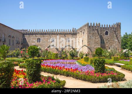 archibishop's court and jardim de santa barbara ( santa barbara garden) at Braga, Portugal Stock Photo