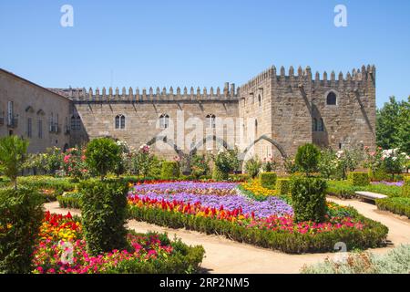 archibishop's court and jardim de santa barbara ( santa barbara garden) at Braga, Portugal Stock Photo